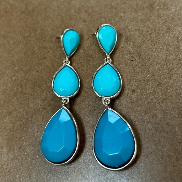 Colourful Three Tiered Drop Earrings - Picture 3 of 3